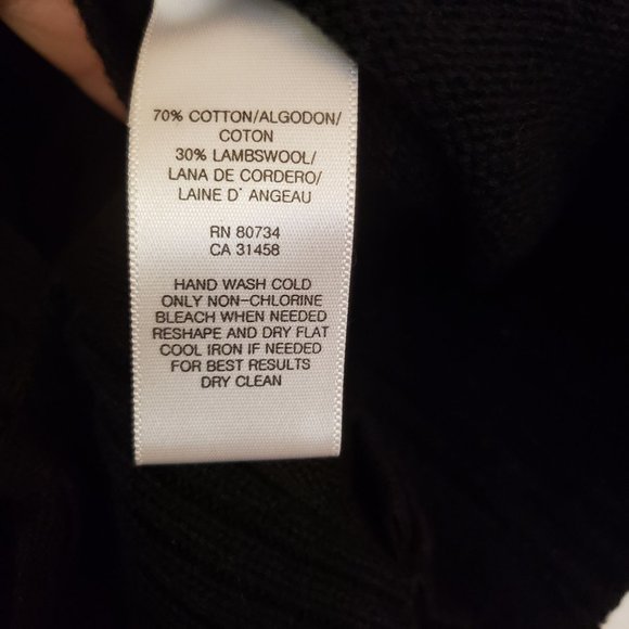 BCBG MAXAZRIA knit Cardigan size Medium Lambs wool black button  lace up back - Picture 5 of 12